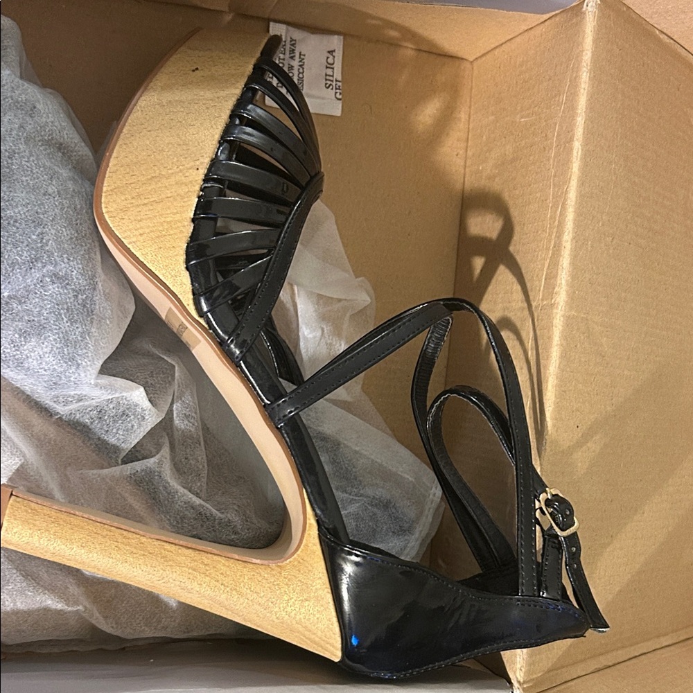 Charlotte Russe Black and Tan Platform Heels